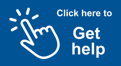 Click-here-to-Get-Help - People with Disability Australia Blue background with an icon of a finger clicking. Text reads ' Click here to get help'.